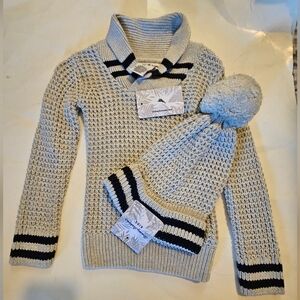 Tommy Bahama kids Cable knit sweater with Bonnet hat